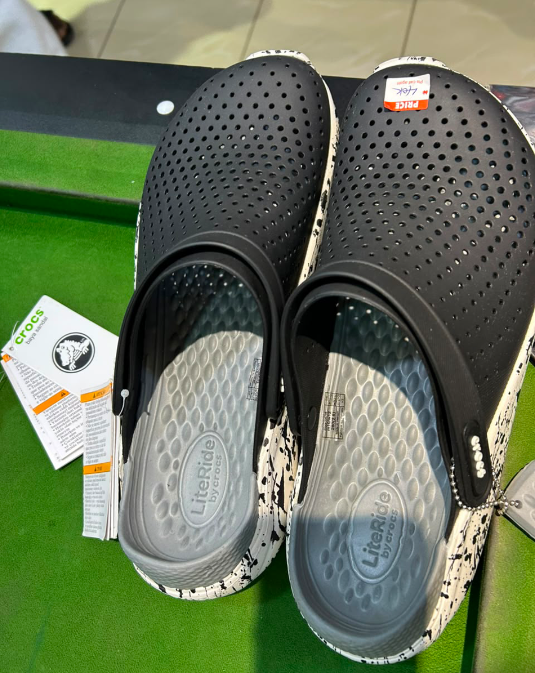 Crocs LiteRide Clog — Black Splatter