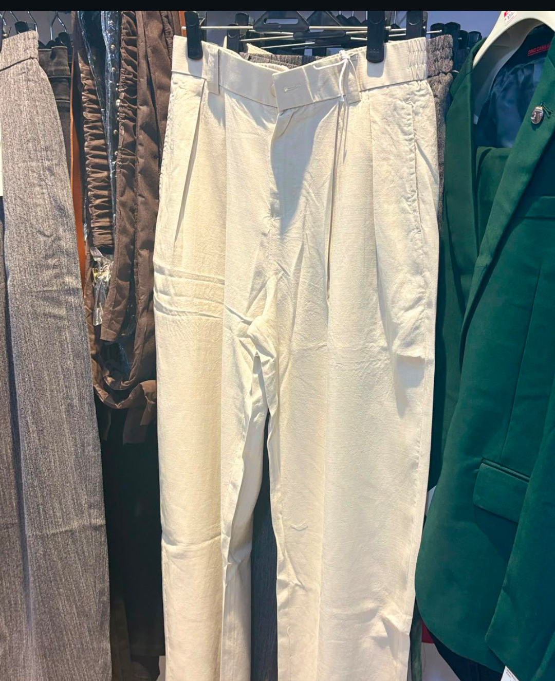 Pleated Trouser — Cream
